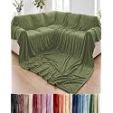 Fleece Blanket Giant Size 120" x 180" - Ultra-Soft Flannel Throw - Olive