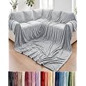Fleece Blanket Giant Size 120" x 180" - Ultra-Soft Flannel Throw - Grey