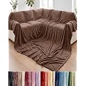 Fleece Blanket Giant Size 120" x 180" - Ultra-Soft Flannel Throw - Brown