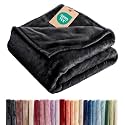 Fleece Blanket Kids Size - Ultra-Soft Warm Flannel Fleece Blanket - Black