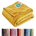 Fleece Blanket King Size - Ultra-Soft Warm Flannel Fleece Blanket - Gold
