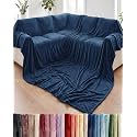 Fleece Blanket Oversized King - Ultra-Soft Flannel Fleece Blanket - Navy