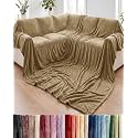 Fleece Blanket Oversized King - Ultra-Soft Flannel Fleece Blanket - Camel
