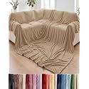 Fleece Blanket Oversized King - Ultra-Soft Flannel Blanket - Oxford Tan