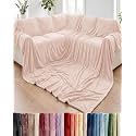 Fleece Blanket Oversized King - Ultra-Soft Warm Flannel Blanket - Rosewater