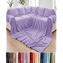 Fleece Blanket Oversized King - Ultra-Soft Flannel Blanket - Pastel Lilac