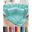 Fleece Blanket Oversized King - Ultra-Soft Warm Flannel Blanket - Turquoise