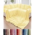 Fleece Blanket Oversized King - Ultra-Soft Flannel Fleece Blanket - Yellow