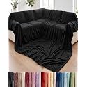 Fleece Blanket Oversized King - Ultra-Soft Flannel Fleece Blanket - Black
