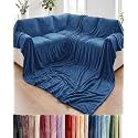 Fleece Blanket Oversized King - Ultra-Soft Flannel Blanket - Royal Blue
