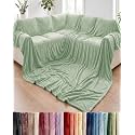 Fleece Blanket Oversized King - Ultra-Soft Flannel Fleece Blanket - Celadon