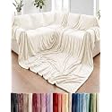 Fleece Blanket Oversized King - Ultra-Soft Flannel Fleece Blanket - Cream