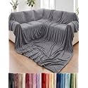 Fleece Blanket Oversized King - Ultra-Soft Warm Flannel Blanket - Dark Grey