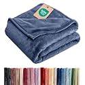 Fleece Blanket Throw- Ultra-Soft Flannel Fleece Blanket - Washed Blue