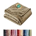Fleece Blanket Throw XL Size - Ultra-Soft Flannel Fleece Blanket - Camel