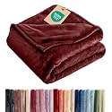 Fleece Blanket Throw XL Size - Ultra-Soft Flannel Fleece Blanket - Burgundy