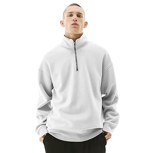 Fleece Half Zip High Neck Loose Fit