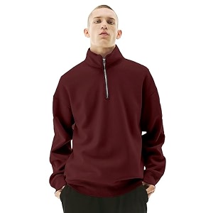 Fleece Half Zip High Neck Loose Fit