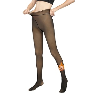fleece lined tights women leggings thermal pantyhose fake translucent tights opaque high waisted winter warm sheer tight