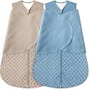 BSTOPPT Fleece Newborn Sleep Sack Baby Swaddle,3-Way Adjustable Wearable Blanket,2 Pack Fleece Swaddling sleeping bag TOG 2.0， (Brown &amp; Dark Green, 0-3 Months)