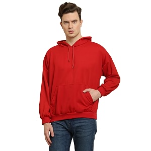 Fleece Oversized Fit Pocket Hoodie for Men
