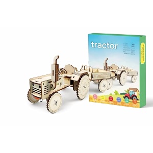 FLERCISADIY Wooden Tractor Model Kit for Kids