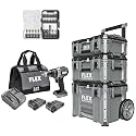 FLEX FX1251-2A Hammer Drill Kit with STACK PACK Tool Box Set