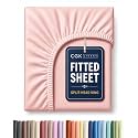 Flex Top King Fitted Bed Sheet - Split Head Single Fitted Sheet - Baby Pink