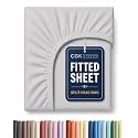 Flex Top King Fitted Bed Sheet - Split Head Fitted Sheet - French Grey
