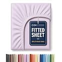 Flex Top King Fitted Bed Sheet - Split Head Fitted Sheet - Light Lavender
