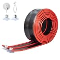 Flex Tracks 15 Ft for Kids Starter Set, Flexible Race Car Ramp Track with Suction Cups Compatible with Diecast 1/64th Cars for Ages 3 & Up (Black & Red)