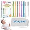 Flexible Hollow Teething Tubes for Infants - Easy to Hold and Clean Teething Straws for Babies, Safe Silicone Teething Stick for Babies Quality Teething Tubes for Babies 0-6 Months