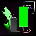 Flexible Led Panel,Electroluminescent Panel Sheet EL Tape Cuttable Soft for Mask Eye Cosplay Party Decor DIY-Continuous/Slow Flash/Fast Strobe 12x5cm Green