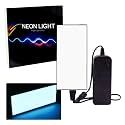 Flexible Led Panel,Electroluminescent Panel Sheet EL Tape Cuttable Soft for Mask Eye Cosplay Party Decor DIY-Continuous/Slow Flash/Fast Strobe 12x5cm icyblue