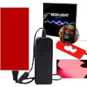 Flexible Led Panel,Electroluminescent Panel Sheet EL Tape Cuttable Soft for Mask Eye Cosplay Party Decor DIY-Continuous/Slow Flash/Fast Strobe 12x5cm Red
