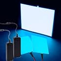 Flexible Led Panel,Electroluminescent Panel Sheet EL Tape Cuttable Soft for Mask Eye Cosplay Party Decor DIY-Continuous/Slow Flash/Fast Strobe 10x10cm (Pale blue, 10x10)