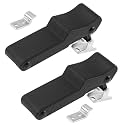 Flexible Rubber Draw Latch, Black Front Storage Rack Rubber Latch with Stainless Steel Concealed Keeper for Cooler, Boat Compartment, Tool Box, Cargo Box - 2 Pcs