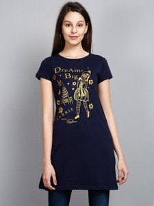 Fleximaa Casual Regular Sleeve Printed Women Dark