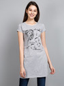 Fleximaa Casual Regular Sleeve Printed Women Grey