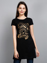 Fleximaa Casual Regular Sleeve Printed Women Black