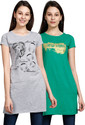 Fleximaa Casual Short Sleeve Printed Women Green