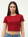 Fleximaa Casual Solid Women Maroon Top