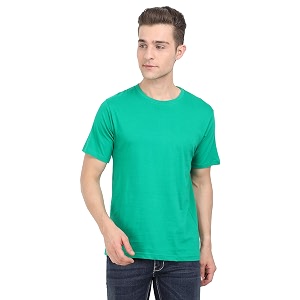 FLEXIMAA Mens Cotton Round Neck Plain Half