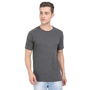 FLEXIMAA Mens Cotton Round Neck Plain Half
