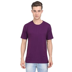 FLEXIMAA Mens Cotton Round Neck Plain Half