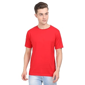 FLEXIMAA Mens Cotton Round Neck Plain Half
