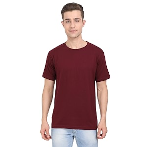 FLEXIMAA Mens Cotton Round Neck Plain Half
