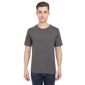 FLEXIMAA Mens Cotton Round Neck Plain Half