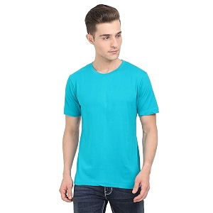 FLEXIMAA Mens Cotton Round Neck Plain Half