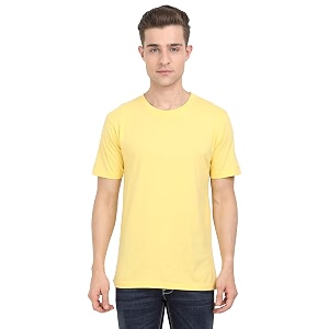 FLEXIMAA Mens Cotton Round Neck Plain Half